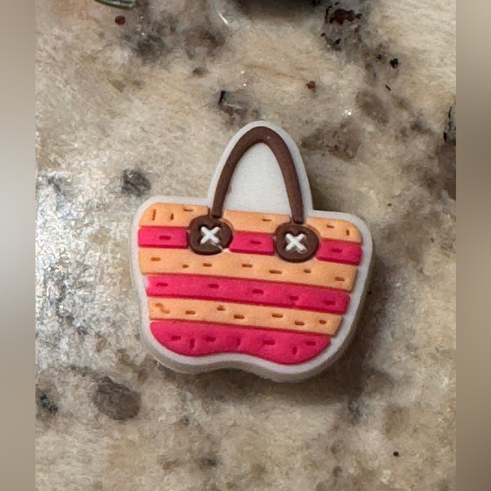 Croc charm Cute Pink and Tan Bag